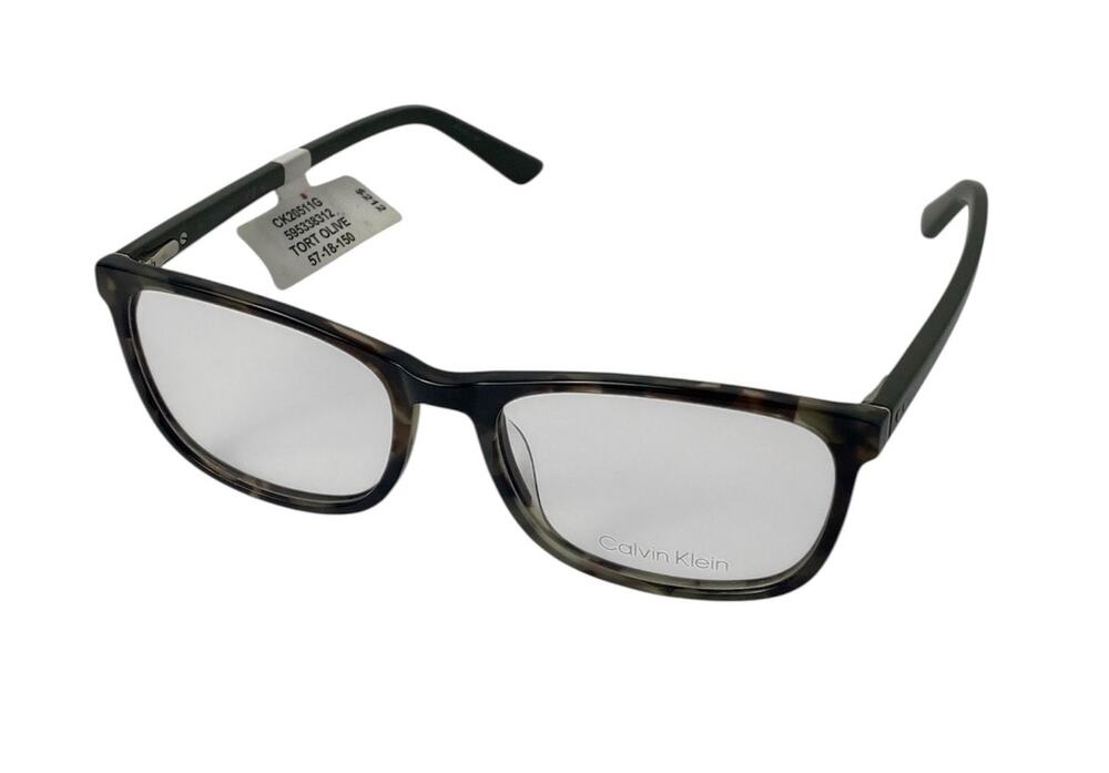 Calvin Klein Women's Olive Tortoise Square Eyeglasses Frames No Case NWT